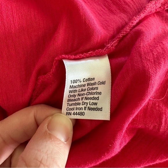 Wonderly Bright Pink Cotton Lagenlook Long Sleeve Top Size Extra Small - Picture 6 of 6